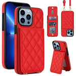 Custodia per cellulare a tracolla romboidale con protezione RFID e porta carte., For iPhone 12 Pro Max, For iPhone 12 mini, For iPhone 11 Pro Max