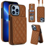 Custodia per cellulare a tracolla romboidale con protezione RFID e porta carte., For iPhone 12 Pro Max, For iPhone 12 mini, For iPhone 11 Pro Max