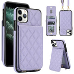 Custodia per cellulare a tracolla romboidale con protezione RFID e porta carte., For iPhone 12 Pro Max, For iPhone 12 mini, For iPhone 11 Pro Max