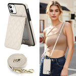 Custodia per cellulare a tracolla romboidale con protezione RFID e porta carte., For iPhone 11, For iPhone 11 Pro, For iPhone X / XS