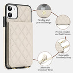 Custodia per cellulare a tracolla romboidale con protezione RFID e porta carte., For iPhone 11, For iPhone 11 Pro, For iPhone X / XS