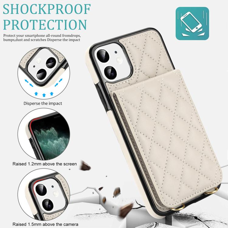 Custodia per cellulare a tracolla romboidale con protezione RFID e porta carte., For iPhone 11, For iPhone 11 Pro, For iPhone X / XS