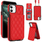 Custodia per cellulare a tracolla romboidale con protezione RFID e porta carte., For iPhone 11, For iPhone 11 Pro, For iPhone X / XS