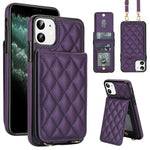 Custodia per cellulare a tracolla romboidale con protezione RFID e porta carte., For iPhone 11, For iPhone 11 Pro, For iPhone X / XS