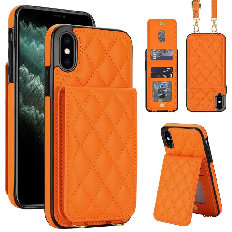 Custodia per cellulare a tracolla romboidale con protezione RFID e porta carte., For iPhone XR, For iPhone XS Max, For iPhone 8 Plus / 7 Plus