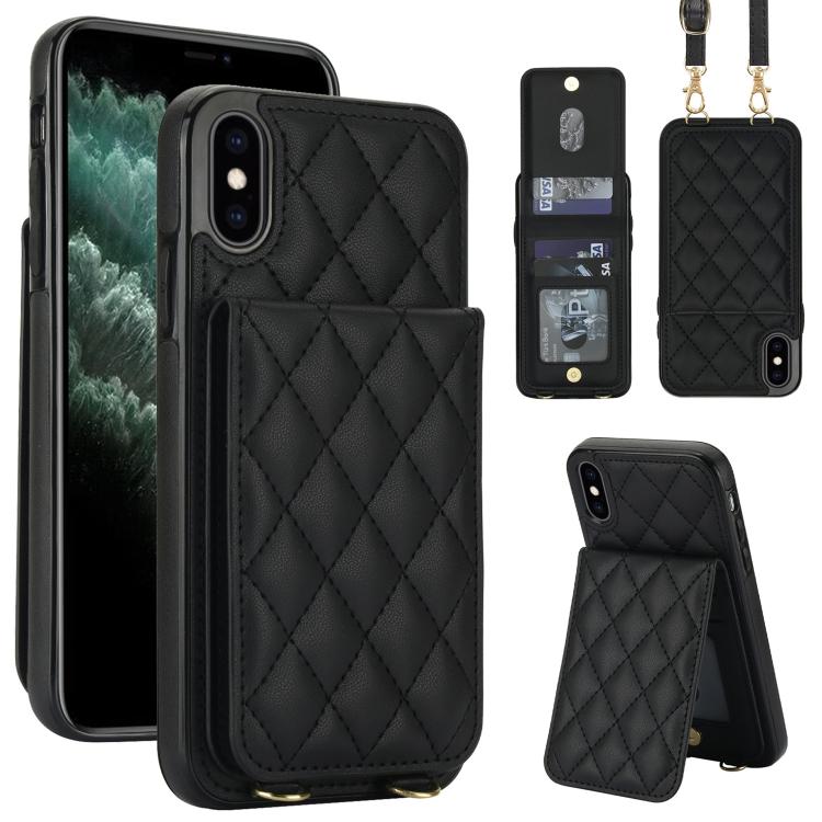 Custodia per cellulare a tracolla romboidale con protezione RFID e porta carte., For iPhone XR, For iPhone XS Max, For iPhone 8 Plus / 7 Plus