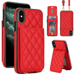 Custodia per cellulare a tracolla romboidale con protezione RFID e porta carte., For iPhone XR, For iPhone XS Max, For iPhone 8 Plus / 7 Plus