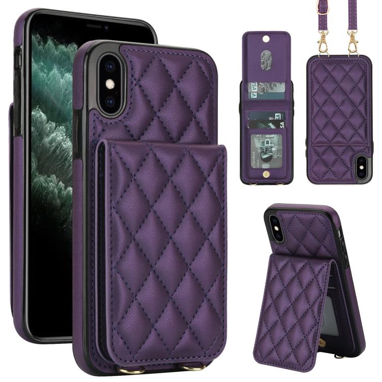 Custodia per cellulare a tracolla romboidale con protezione RFID e porta carte., For iPhone XR, For iPhone XS Max, For iPhone 8 Plus / 7 Plus
