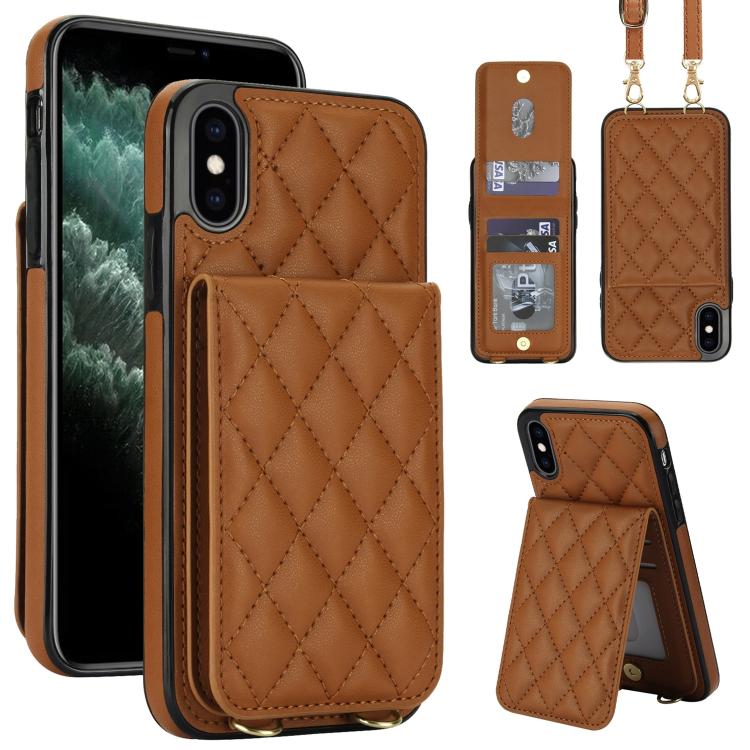 Custodia per cellulare a tracolla romboidale con protezione RFID e porta carte., For iPhone XR, For iPhone XS Max, For iPhone 8 Plus / 7 Plus