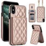 Custodia per cellulare a tracolla romboidale con protezione RFID e porta carte., For iPhone 11, For iPhone 11 Pro, For iPhone X / XS