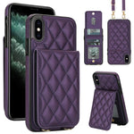 Custodia per cellulare a tracolla romboidale con protezione RFID e porta carte., For iPhone 11, For iPhone 11 Pro, For iPhone X / XS
