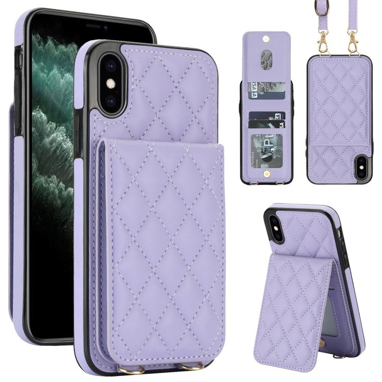 Custodia per cellulare a tracolla romboidale con protezione RFID e porta carte., For iPhone 11, For iPhone 11 Pro, For iPhone X / XS