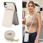 Custodia per cellulare a tracolla romboidale con protezione RFID e porta carte., For iPhone XR, For iPhone XS Max, For iPhone 8 Plus / 7 Plus