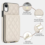Custodia per cellulare a tracolla romboidale con protezione RFID e porta carte., For iPhone XR, For iPhone XS Max, For iPhone 8 Plus / 7 Plus