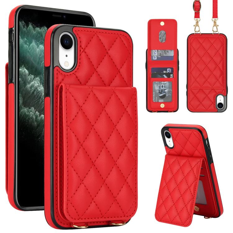 Custodia per cellulare a tracolla romboidale con protezione RFID e porta carte., For iPhone XR, For iPhone XS Max, For iPhone 8 Plus / 7 Plus