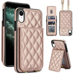 Custodia per cellulare a tracolla romboidale con protezione RFID e porta carte., For iPhone XR, For iPhone XS Max, For iPhone 8 Plus / 7 Plus