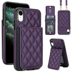 Custodia per cellulare a tracolla romboidale con protezione RFID e porta carte., For iPhone XR, For iPhone XS Max, For iPhone 8 Plus / 7 Plus