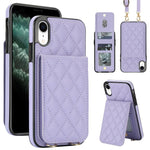 Custodia per cellulare a tracolla romboidale con protezione RFID e porta carte., For iPhone XR, For iPhone XS Max, For iPhone 8 Plus / 7 Plus