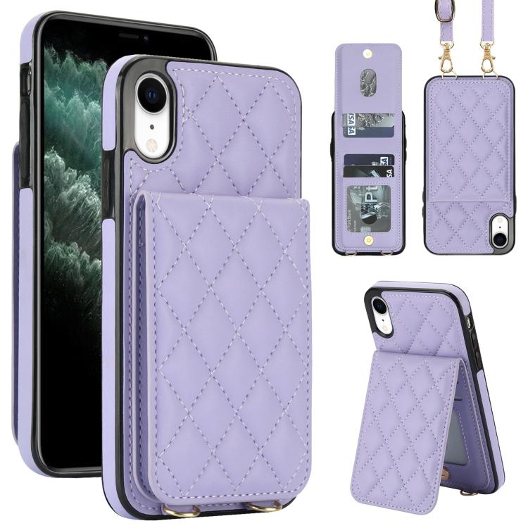 Custodia per cellulare a tracolla romboidale con protezione RFID e porta carte., For iPhone XR, For iPhone XS Max, For iPhone 8 Plus / 7 Plus