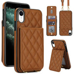 Custodia per cellulare a tracolla romboidale con protezione RFID e porta carte., For iPhone XR, For iPhone XS Max, For iPhone 8 Plus / 7 Plus