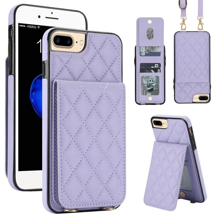 Custodia per cellulare a tracolla romboidale con protezione RFID e porta carte., For iPhone XR, For iPhone XS Max, For iPhone 8 Plus / 7 Plus
