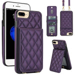 Custodia per cellulare a tracolla romboidale con protezione RFID e porta carte., For iPhone 14 Pro Max, For iPhone SE 2022 / SE 2020 / 8 / 7, For iPhone 13 Pro Max
