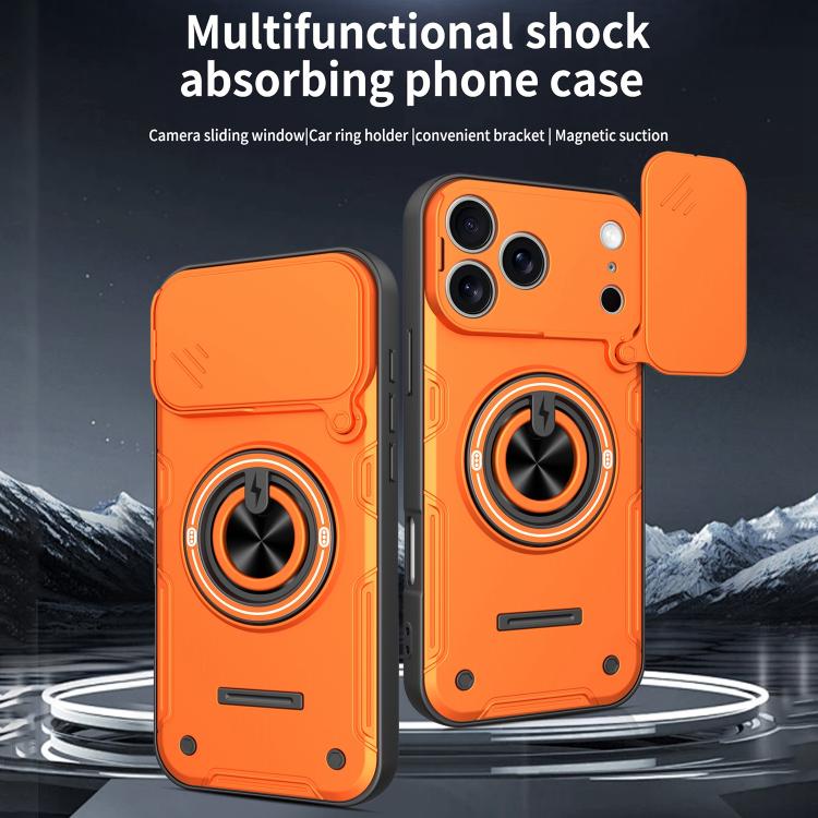 Custodia per telefono con anello scorrevole multifunzionale per fotocamera, For iPhone 17 Pro Max, For iPhone 17 Pro, For iPhone 17, For iPhone 16 Pro Max