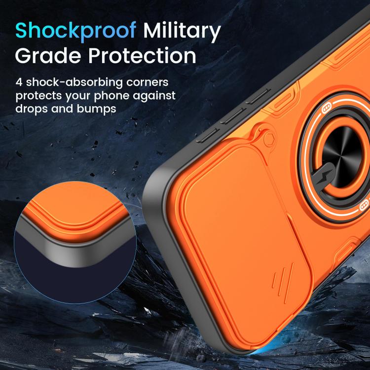 Custodia per telefono con anello scorrevole multifunzionale per fotocamera, For iPhone 17 Pro Max, For iPhone 17 Pro, For iPhone 17, For iPhone 16 Pro Max
