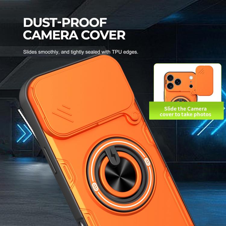 Custodia per telefono con anello scorrevole multifunzionale per fotocamera, For iPhone 17 Pro Max, For iPhone 17 Pro, For iPhone 17, For iPhone 16 Pro Max