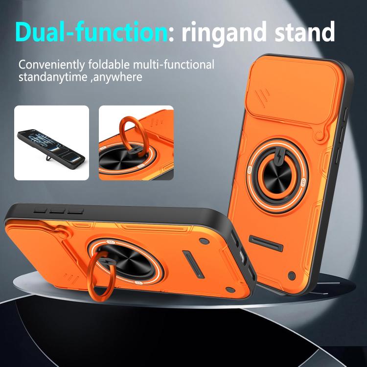 Custodia per telefono con anello scorrevole multifunzionale per fotocamera, For iPhone 17 Pro Max, For iPhone 17 Pro, For iPhone 17, For iPhone 16 Pro Max