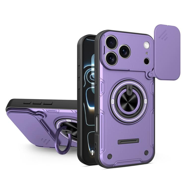 Custodia per telefono con anello scorrevole multifunzionale per fotocamera, For iPhone 17 Pro Max, For iPhone 17 Pro, For iPhone 17, For iPhone 16 Pro Max