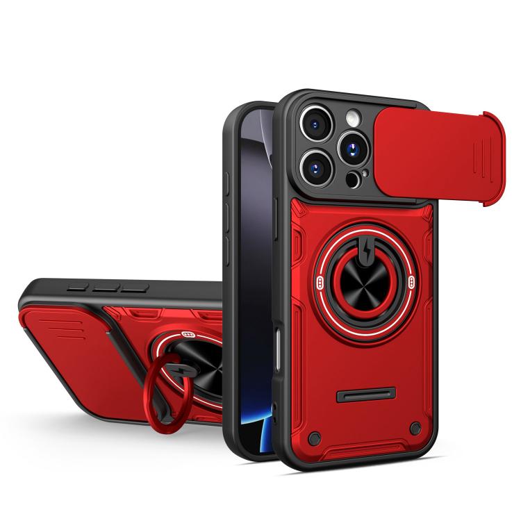 Custodia per telefono con anello scorrevole multifunzionale per fotocamera, For iPhone 17 Pro Max, For iPhone 17 Pro, For iPhone 17, For iPhone 16 Pro Max