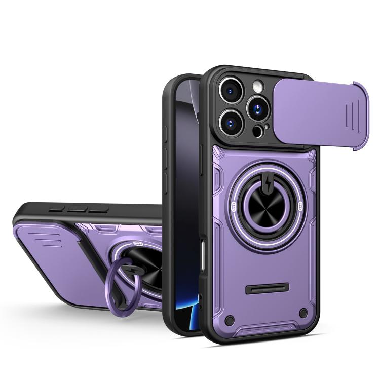 Custodia per telefono con anello scorrevole multifunzionale per fotocamera, For iPhone 17 Pro Max, For iPhone 17 Pro, For iPhone 17, For iPhone 16 Pro Max