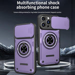 Custodia per telefono con anello scorrevole multifunzionale per fotocamera, For iPhone 16 Pro, For iPhone 16