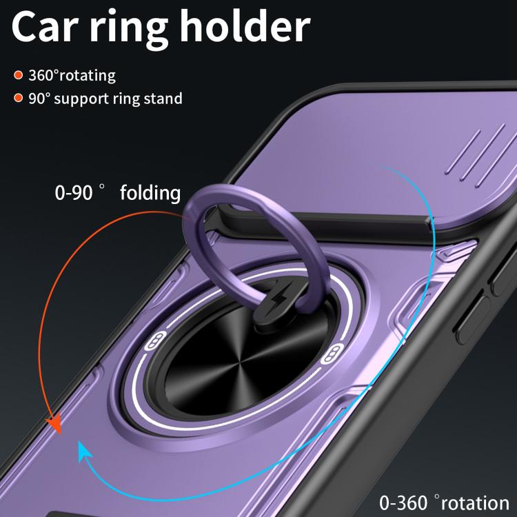 Custodia per telefono con anello scorrevole multifunzionale per fotocamera, For iPhone 16 Pro, For iPhone 16