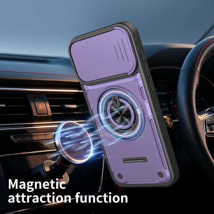 Custodia per telefono con anello scorrevole multifunzionale per fotocamera, For iPhone 16 Pro, For iPhone 16