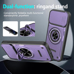 Custodia per telefono con anello scorrevole multifunzionale per fotocamera, For iPhone 16 Pro, For iPhone 16
