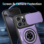 Custodia per telefono con anello scorrevole multifunzionale per fotocamera, For iPhone 16 Pro, For iPhone 16