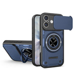 Custodia per telefono con anello scorrevole multifunzionale per fotocamera, For iPhone 16 Pro, For iPhone 16