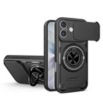 Custodia per telefono con anello scorrevole multifunzionale per fotocamera, For iPhone 16 Pro, For iPhone 16