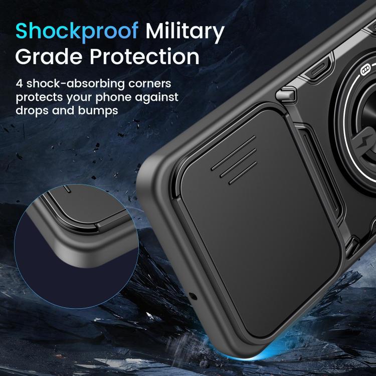 Custodia per telefono con anello scorrevole multifunzionale per fotocamera, For Galaxy A26 5G / A17 5G, For Galaxy A56 5G, For Galaxy A36 5G