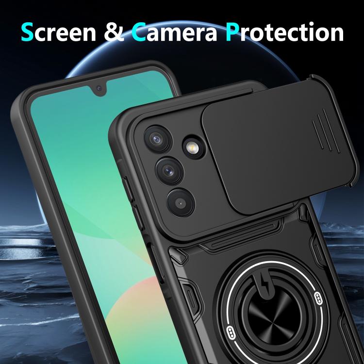 Custodia per telefono con anello scorrevole multifunzionale per fotocamera, For Galaxy A26 5G / A17 5G, For Galaxy A56 5G, For Galaxy A36 5G