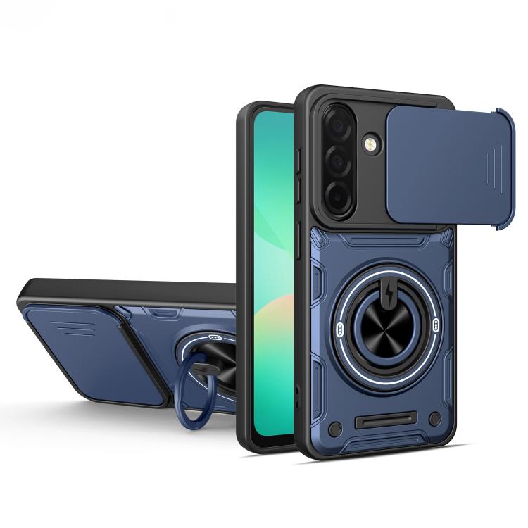 Custodia per telefono con anello scorrevole multifunzionale per fotocamera, For Galaxy S26+ 5G, For Galaxy S26 Ultra 5G, For Galaxy S26 5G