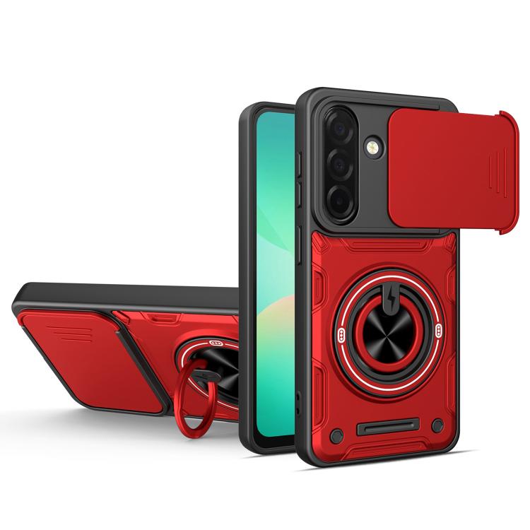 Custodia per telefono con anello scorrevole multifunzionale per fotocamera, For Galaxy S26+ 5G, For Galaxy S26 Ultra 5G, For Galaxy S26 5G