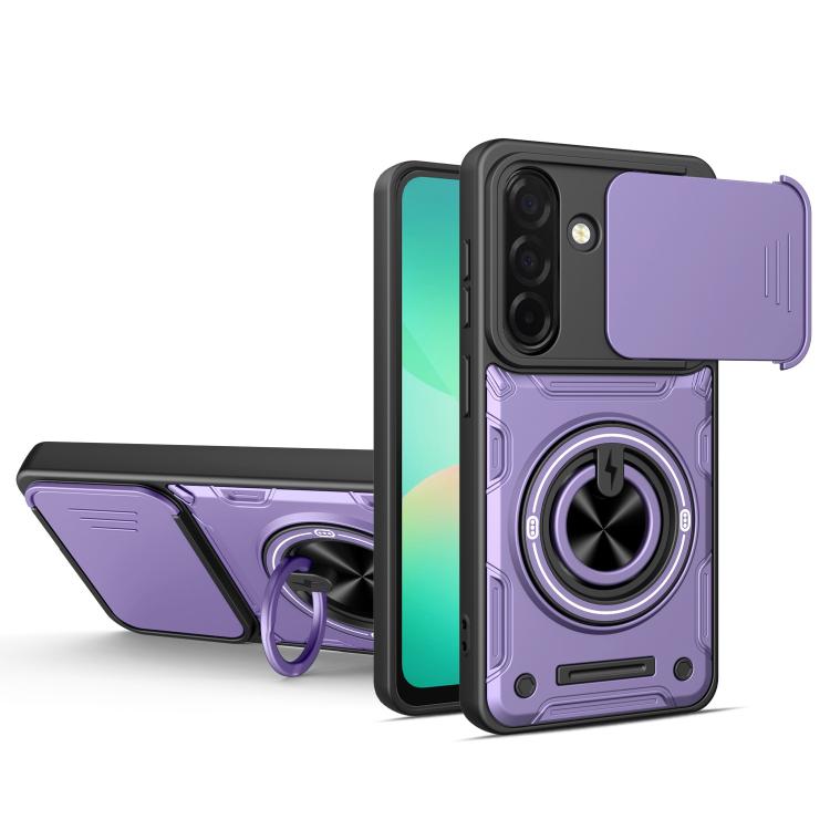 Custodia per telefono con anello scorrevole multifunzionale per fotocamera, For Galaxy S26+ 5G, For Galaxy S26 Ultra 5G, For Galaxy S26 5G