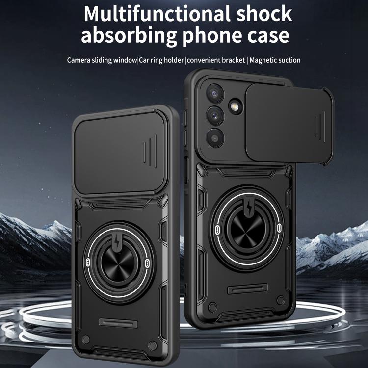 Custodia per telefono con anello scorrevole multifunzionale per fotocamera, For Galaxy S26+ 5G, For Galaxy S26 Ultra 5G, For Galaxy S26 5G
