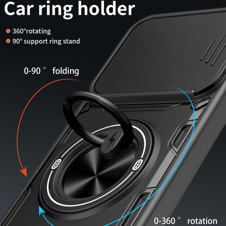 Custodia per telefono con anello scorrevole multifunzionale per fotocamera, For Galaxy S26+ 5G, For Galaxy S26 Ultra 5G, For Galaxy S26 5G