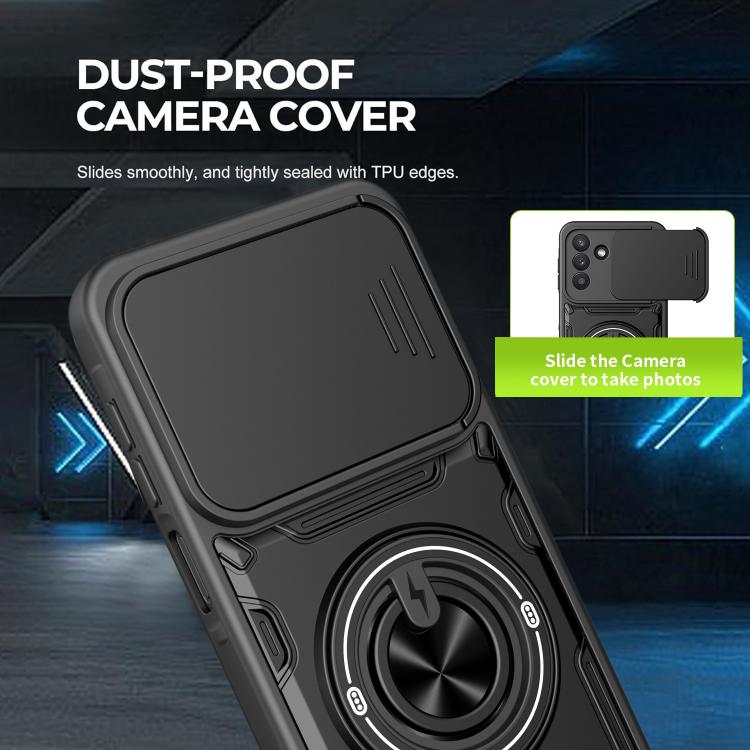 Custodia per telefono con anello scorrevole multifunzionale per fotocamera, For Galaxy S26+ 5G, For Galaxy S26 Ultra 5G, For Galaxy S26 5G