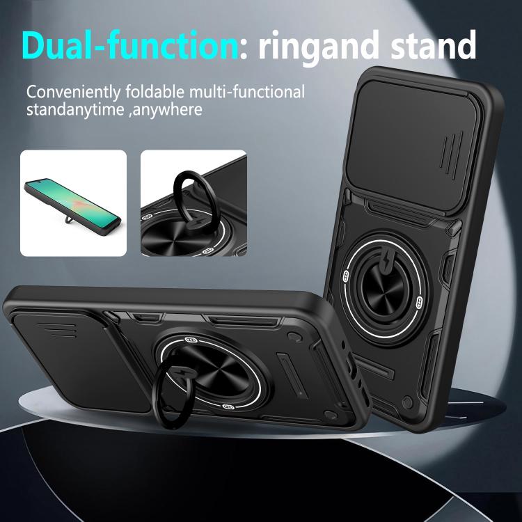 Custodia per telefono con anello scorrevole multifunzionale per fotocamera, For Galaxy S26+ 5G, For Galaxy S26 Ultra 5G, For Galaxy S26 5G