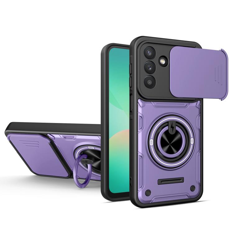 Custodia per telefono con anello scorrevole multifunzionale per fotocamera, For Galaxy S26+ 5G, For Galaxy S26 Ultra 5G, For Galaxy S26 5G